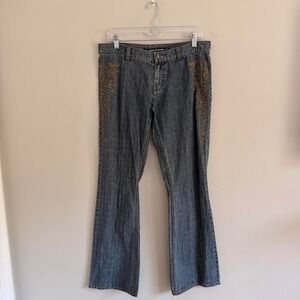 Y2K DARK WASH DKNY JEANS EMBROIDERED DENIM JEANS